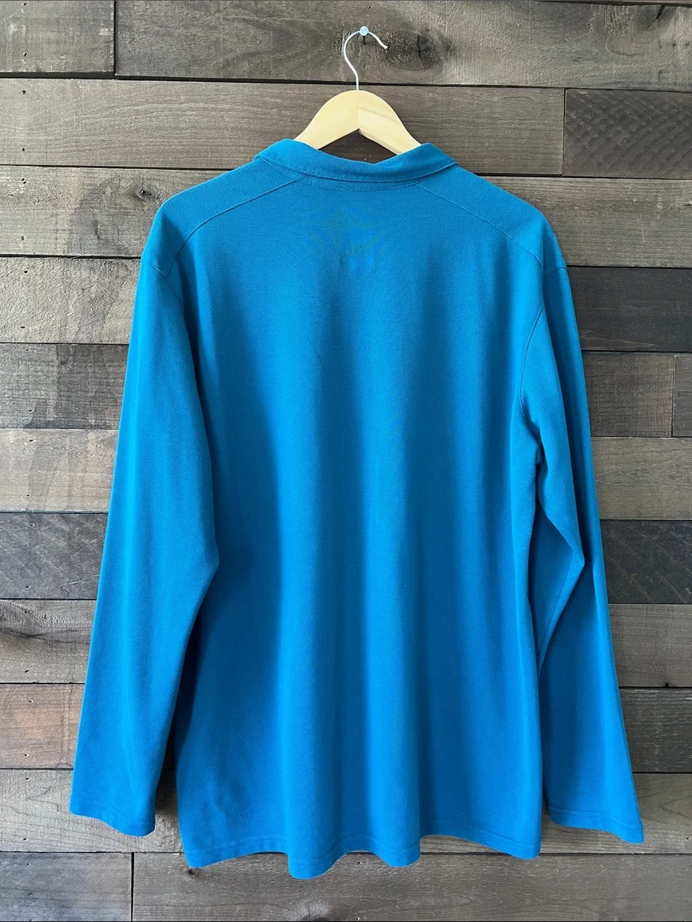 Stio Men's Long Sleeve Polo Shirt Lightweight Jackalope Logo in Blue Size XXL